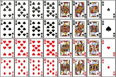 The 32 cards that make up a Bellot deck