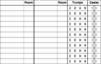 The blank Bellot score sheet